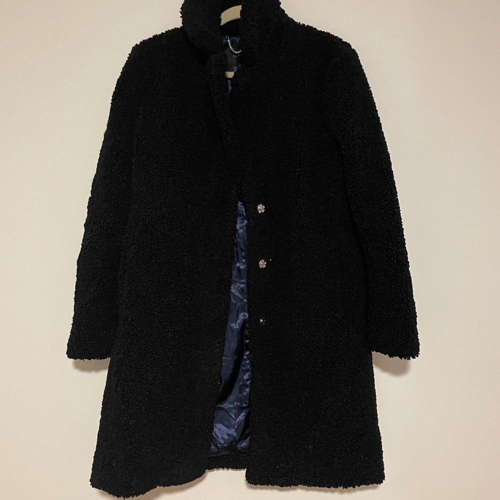 J. Crew Black teddy coat